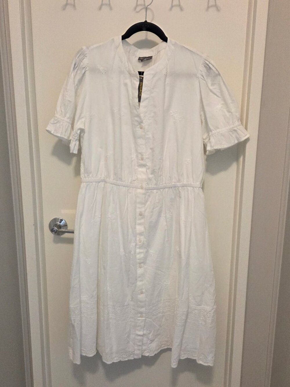 Style & Co White Cotton Eyelet Dress. Fully lined. Sz XL